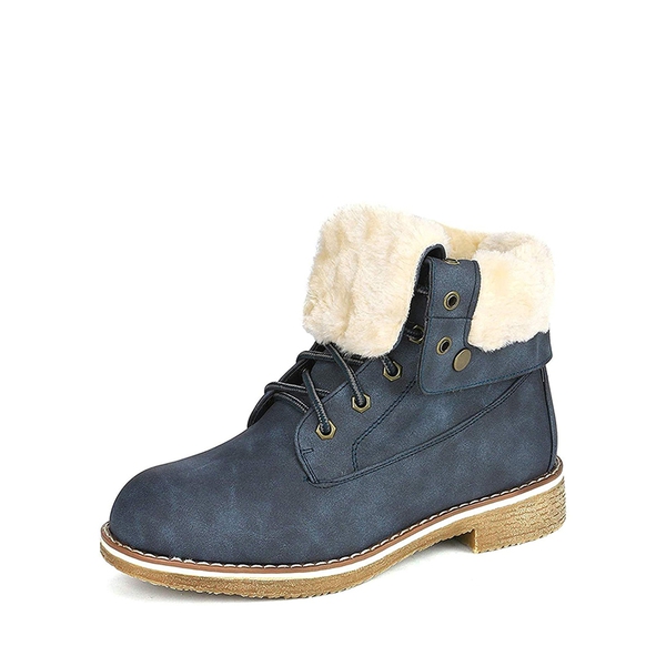 Women's Combat Ankle Boots | Fur Lined Boots-Dream Pairs
