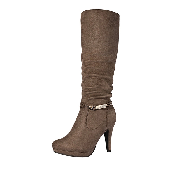 Womens knee high platform top boots