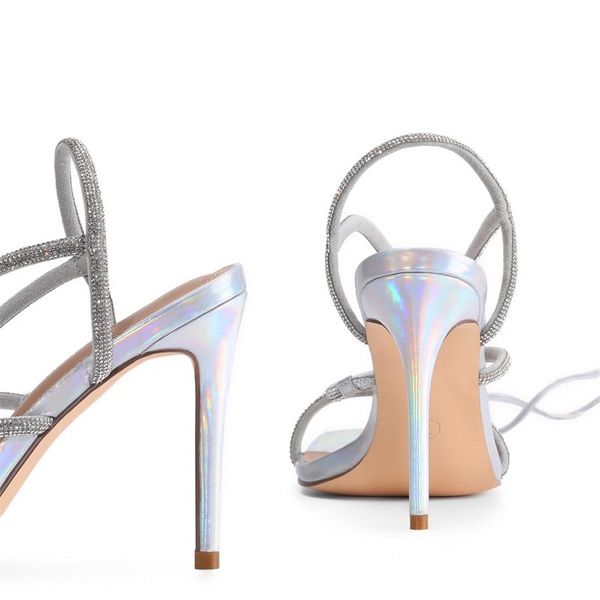 Silver strappy heels 3 inch new arrivals