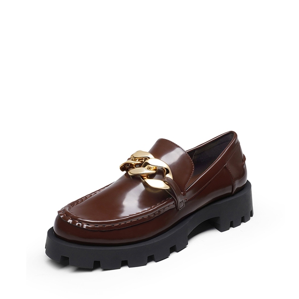 Chunky Chain Loafers | Gold Loafers For Women-Dream Pairs