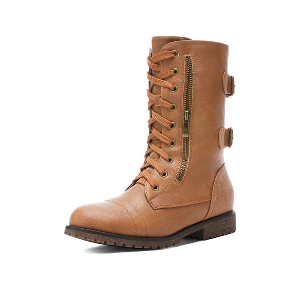 Women's mid calf store lace up combat boots